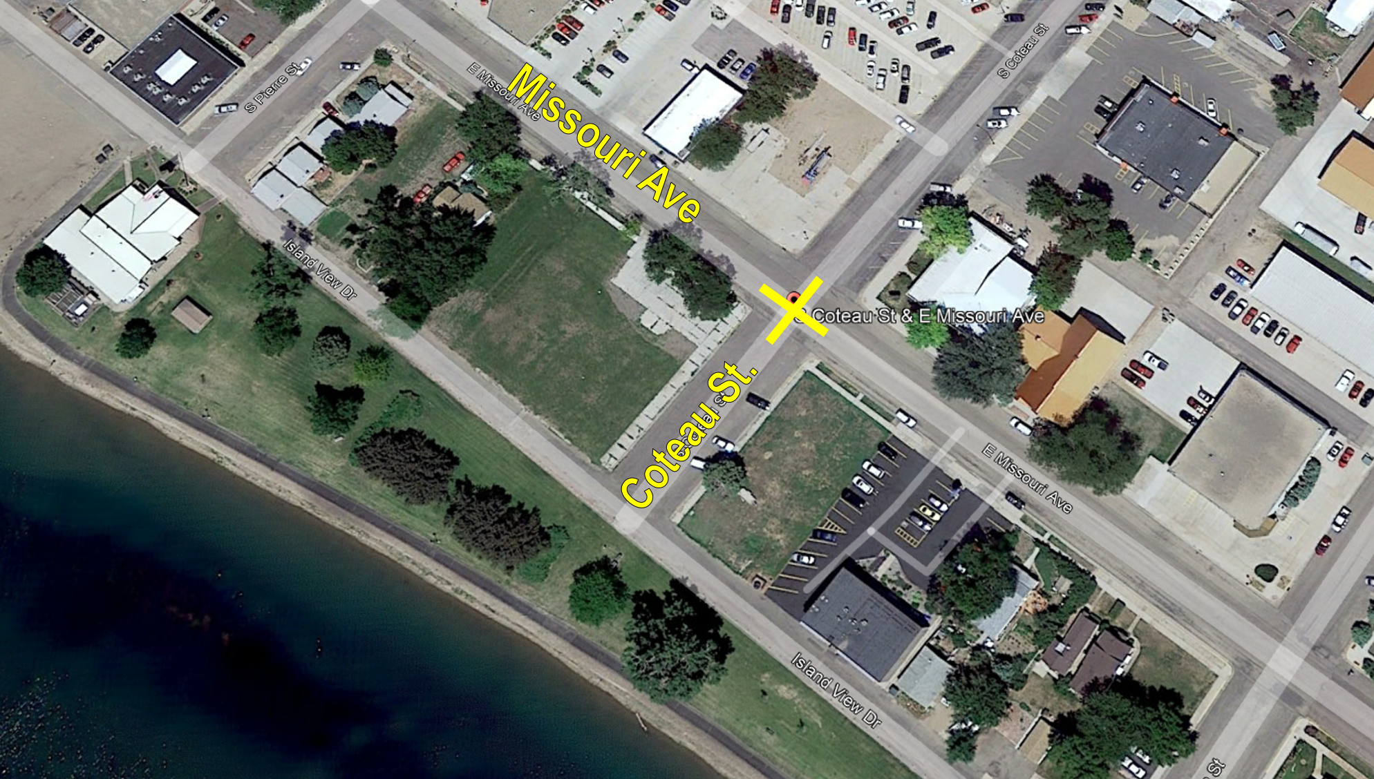 Missouri and Coteau intersection closure map